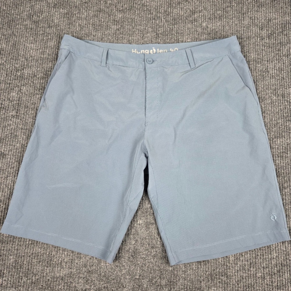 Hang Ten Mens Blue Micro Check Performance Stretch Shorts Size 40